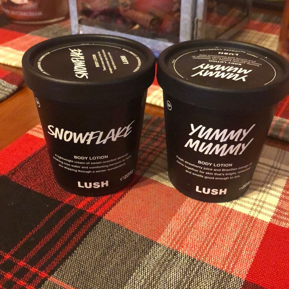 Lush Snowflake and Yummy Mummy Body Lotions